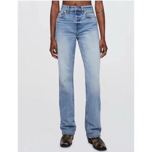 Re/Done High Rise Jeans Double Needle 90’s Long Stretch Women's 24 Button Fly